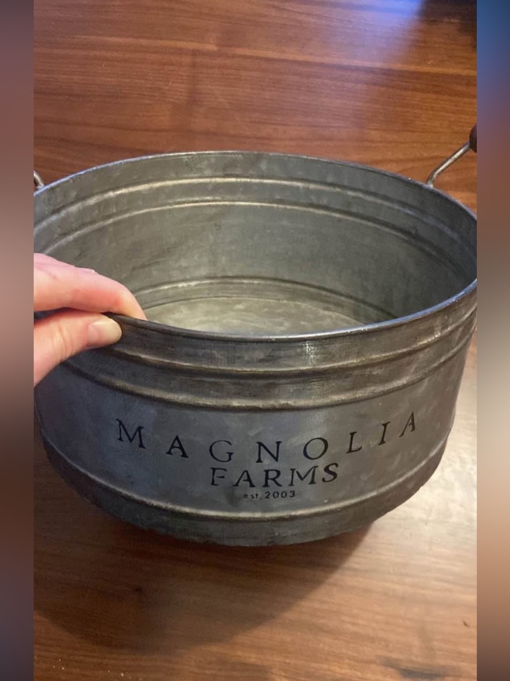 Magnolia Farms Galvanized Metal Tub - Rustic Decor